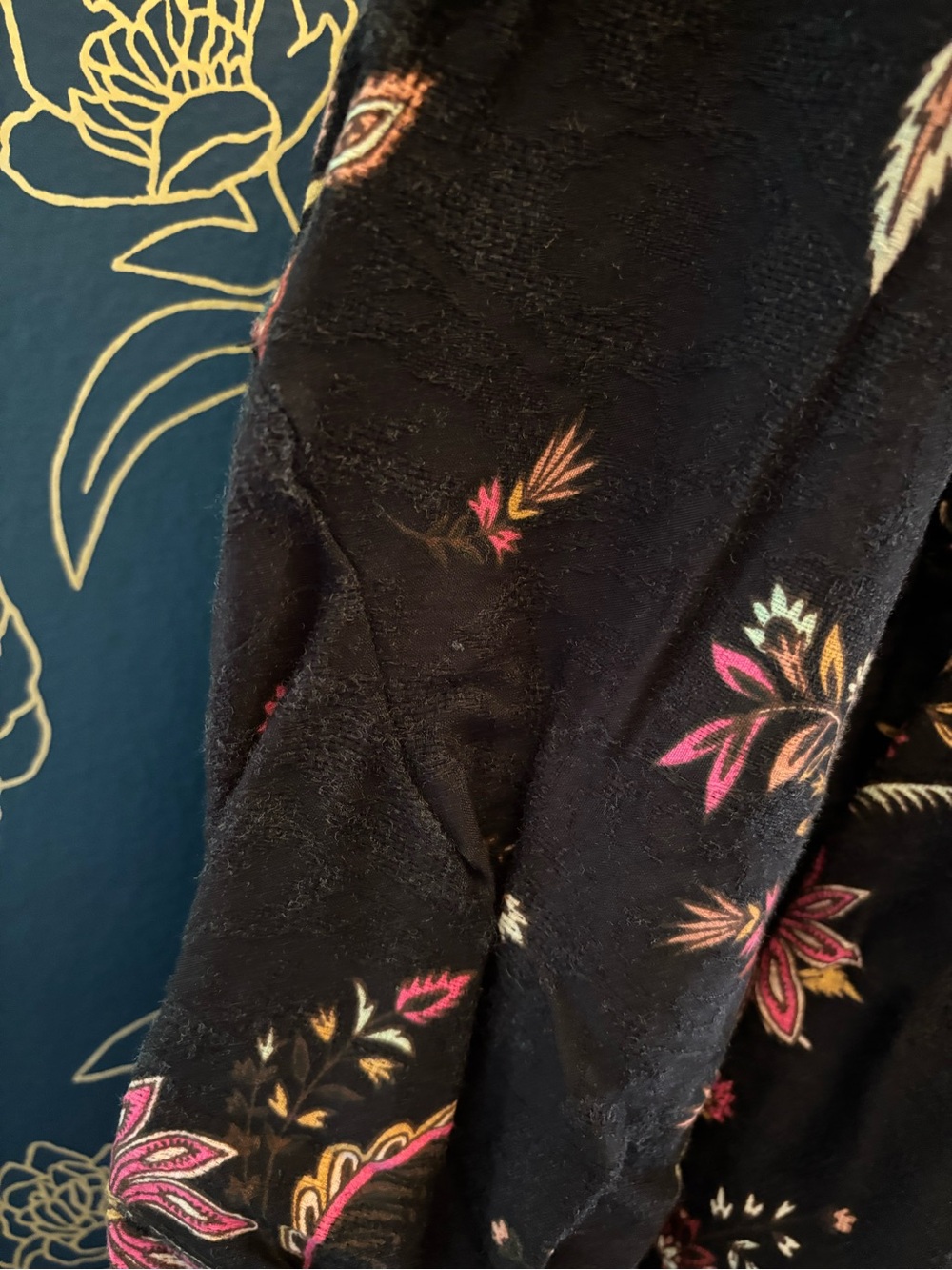 by ANTHROPOLOGIE paisley maxi dress OPEN BACK black PRINT long sleeve size 8 - Picture 9 of 11